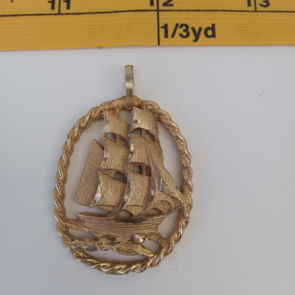 Vintage Ocean Sailing Ship pendant